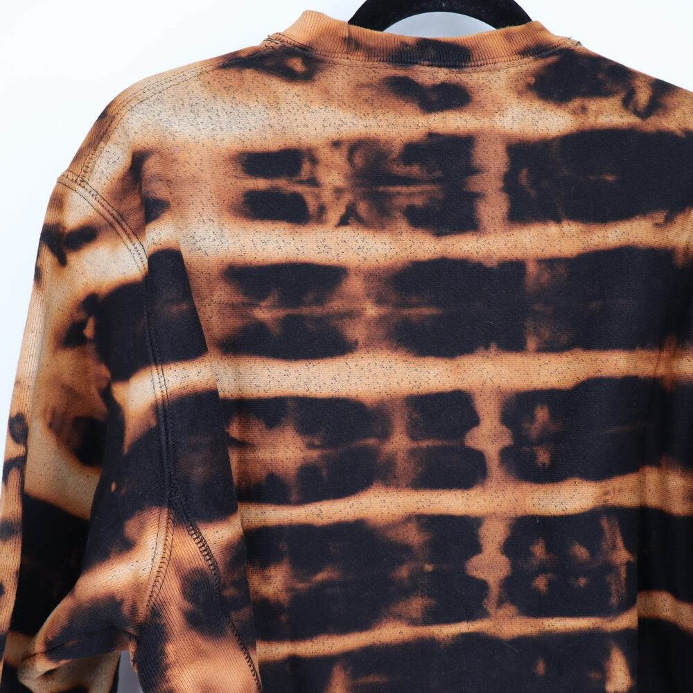 CHAMPION Reverse Weave Pullover Sweatshirt Orange Bleach Dye Women's M - Picture 5 of 8